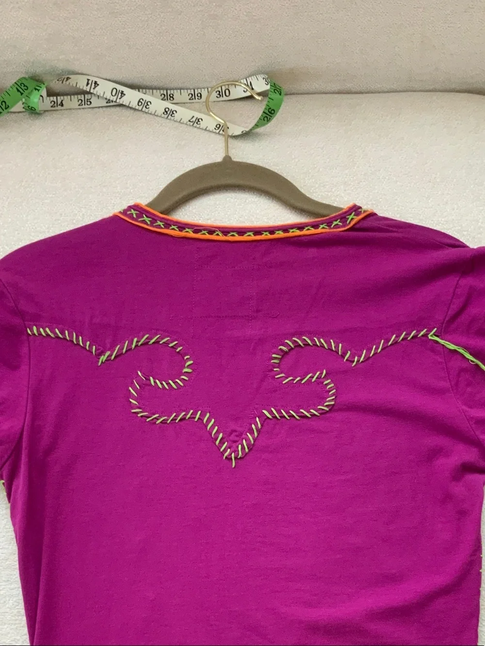 Double D Ranch Magenta Embroidered Short Sleeve Tee - Picture 6 of 8